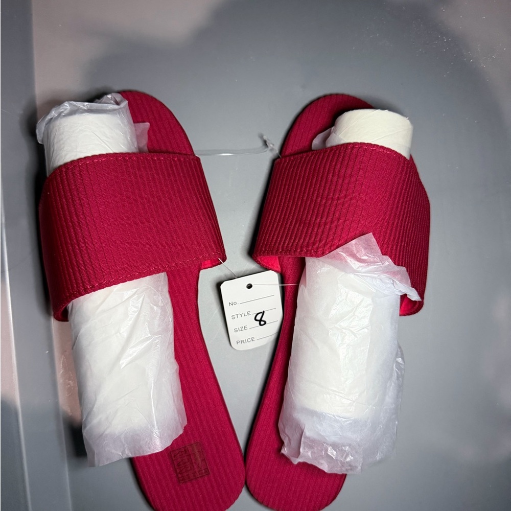 Red Slide Sandals